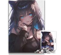 Puzzle de 1000 pièces pour Adultes - Regard Mystique d'une Fille d'anime - Détendez-Vous Pendant Votre Temps Libre - Assemblage Net et sans Couture - Dimensions:50x75cm