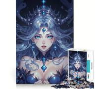 Puzzle de 1000 pièces pour Adultes,Reine de Cristal Bleu,pièces aux découpes nettes,activité cérébrale stimulante,Moment de détente et de Divertissement,Cadeau Artistique d'anniversaire (38x26cm)