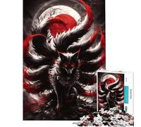 Puzzle de 1000 pièces pour Adultes Renard à Neuf queues Illustration numérique Jeu de société pour Adultes pour Les Jeux vidéo (Dimensions 75x50cm)