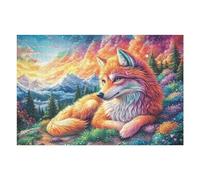 Puzzle De 1000 Pièces pour Adultes Renard Automne Forêt 75x50cm Activité Team Building pour Collègues De Bureau Jeu De Groupe Amusant Améliore La Collaboration