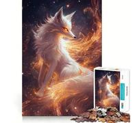 Puzzle de 1000 pièces pour Adultes Renard Céleste Lumineux Jeu d'adresse mentale Amusant et précis Cadeau Artistique de Noël (50x75cm)