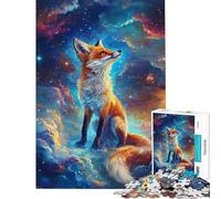 Puzzle de 1000 pièces pour Adultes Renard Cosmique Jeu éducatif et intellectuel pour Un Anniversaire ou Un séjour à la Maison (Taille 75x50cm)
