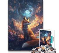 Puzzle de 1000 pièces pour Adultes - Renard dans la Nature Cosmique - Décoration Murale - Jeu de Manipulation - À partir de 14 Ans - 50x75cm