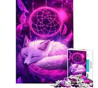 Puzzle de 1000 pièces pour Adultes Renard dans Un Attrape-rêves Phosphorescent Décoration Murale idéale pour Adolescents Cadeau Parfait pour Les Amateurs de Jeux (Dimensions 38x52cm)