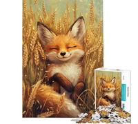 Puzzle de 1000 pièces pour Adultes Renard dans Un Champ de blé Jeu Impossible Jouet addictif pour cultiver la Patience Cadeau pour Femmes et Hommes Modèle à Assembler (Dimensions 38x26cm)