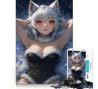 Puzzle de 1000 pièces pour Adultes Renard en Cristal d'hiver Jeu de réflexion Amusant avec Technologie de découpe Laser avancée Un défi Stimulant pour Passer Le Temps (38x52cm)