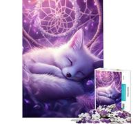 Puzzle de 1000 pièces pour Adultes Renard endormi et Attrape-rêves Jeu de détente Analyse et logique Niveau de difficulté 38x52cm