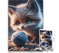 Puzzle de 1000 pièces pour Adultes Renard Heureux:détendez-Vous Pendant Votre Temps Libre Assemblage Net et sans Couture Dimensions:50x75cm