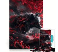 Puzzle de 1000 pièces pour Adultes Renard Kitsune Noir dans Un Arbre Décoration élégante et Facile à Assembler,activité cérébrale Amusante,Moment de détente et de Loisirs,Cadeau Festif (38x26cm)