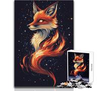 Puzzle de 1000 pièces pour Adultes - Renard mystérieux et esthétique - Jeu éducatif - Défi Difficile - À Monter soi-même - Dimensions : 38x52cm