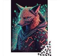 Puzzle de 1000 pièces pour Adultes - Renard Neon3 - Puzzle en Papier pour Enfants - Jeu de Divertissement Familial - 38 x 26 cm / 1000 pièces