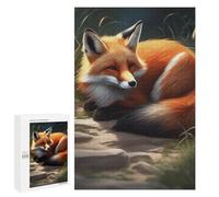 Puzzle de 1000 pièces pour Adultes - Renard Roux, Amour de la Vie à la Maison, Illustration inspirante, Portraits d'animaux, Puzzle Amusant et Stimulant, idéal pour Les soirées Jeux, 50 x 70 cm