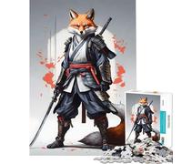 Puzzle de 1000 pièces pour Adultes Renard samouraï Activités Amusantes à la Maison Décoration Murale Jeux relaxants Convient aux Personnes de 14 Ans et Plus (38x26cm)
