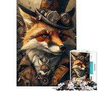 Puzzle de 1000 pièces pour Adultes Renard Steampunk Jeu de Puzzle Familial Amusant et Stimulant Cadeau (Dimensions 50x75cm)