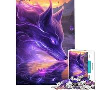 Puzzle de 1000 pièces pour Adultes Renard Violet Buvant de l'eau Idéal pour Un Anniversaire ou Noël Jeu éducatif Difficile et Stimulant à partir de 14 Ans (50x75cm)