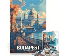 Puzzle de 1000 pièces pour Adultes représentant Budapest, Un Jeu Impossible à réaliser, idéal pour s'amuser en Famille, Un Cadeau Original pour Un Anniversaire ou Noël 38x26cm