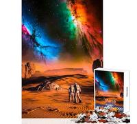 Puzzle de 1000 pièces pour Adultes,représentant des astronautes sur Une planète Extraterrestre Décoration,Jouet,œuvre d'art,Cadeau,Jeu en Famille avec Poster et fiche de Questions Assortis 38x26cm