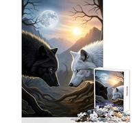 Puzzle de 1000 pièces pour Adultes représentant des Loups au Regard Fixe Décoration Jouet et activité Artistique à Offrir Jeu éducatif et Amusant à Faire à la Maison Dimensions 50x75cm