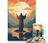 Puzzle de 1000 pièces pour Adultes représentant Jésus-Christ en prière Jeu de Construction améliore la mémoire Cadeau Unique pour Un Anniversaire ou Noël 50x75cm