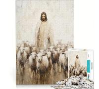 Puzzle de 1000 pièces pour Adultes représentant Jésus Le Bon Berger Jeu Manuel décoration Murale Convient également pour la décoration de Bureau 38x26cm