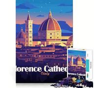 Puzzle de 1000 pièces pour Adultes,représentant la cathédrale de Florence,en Italie,avec Une Illustration de Paysage Urbain Découpe précise,Art,défi Intelligent,Jeu pour Passer Le Temps,décoration