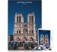 Puzzle de 1000 pièces pour Adultes, représentant la cathédrale Notre-Dame Un Jeu au Design Magnifique, Une véritable œuvre d'art à Offrir en Cadeau d'anniversaire Dimensions:38x26cm