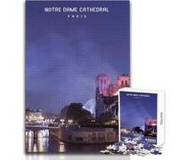 Puzzle de 1000 pièces pour Adultes, représentant la cathédrale Notre-Dame Un Jeu au Design Magnifique, Une véritable œuvre d'art à Offrir en Cadeau d'anniversaire Dimensions:50x75cm