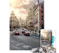 Puzzle de 1000 pièces pour Adultes représentant la célèbre Gran Vía de Madrid en Espagne Un Jeu de réflexion Amusant et Humoristique idéal pour Les Adolescents et Les Amateurs de Jeux vidéo (50x75cm)