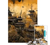 Puzzle de 1000 pièces pour Adultes représentant la Cité d'or Traditionnelle Décoration Murale œuvre d'art pour Toute la Famille (Dimensions 38x26cm)