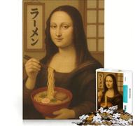 Puzzle de 1000 pièces pour Adultes représentant la Joconde Mangeant des Ramen Jeu éducatif Difficile et Stimulant idéal comme Cadeau 38x26cm