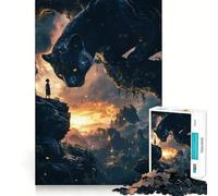 Puzzle de 1000 pièces pour Adultes,représentant la Panthère Noire et Un Enfant Pièces aux découpes nettes,activité cérébrale stimulante,Moment de détente et de Divertissement,Cadeau Artistique