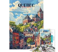 Puzzle de 1000 pièces pour Adultes représentant la Silhouette de la Ville de Québec Puzzle pour Adolescents Jouet Anti-Stress activité ludique et relaxante à Faire à la Maison (38x52cm)