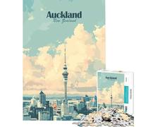 Puzzle de 1000 pièces pour Adultes représentant la Skyline d'Auckland en Nouvelle-Zélande Jeu Manuel et éducatif Cadeau d'anniversaire pour Toute la Famille (75x50cm)