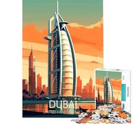 Puzzle de 1000 pièces pour Adultes représentant la Skyline de Dubaï Un Jeu Stimulant et Impossible à réaliser Un pour Femmes et Hommes (75x50cm)