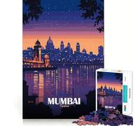 Puzzle de 1000 pièces pour Adultes,représentant la Skyline de Mumbai Inde au crépuscule Découpe Parfaite Jeu de Concentration, pour Un Moment de détente et de détente,Parfait