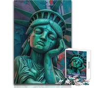 Puzzle de 1000 pièces pour Adultes représentant la Statue de la Liberté en Pleurs, Un Jeu éducatif Amusant et Humoristique, pour Femmes et Hommes (Taille 38x52cm)