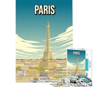 Puzzle de 1000 pièces pour Adultes représentant la Tour Eiffel de Paris est Un Jeu Familial Stimulant et Artistique idéal pour Les Couples (Taille 75x50cm)