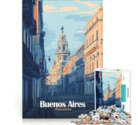 Puzzle de 1000 pièces pour Adultes représentant la Ville de Buenos Aires, Jeu Impossible, pour s'amuser en Famille, Cadeau Original pour Un Anniversaire ou Noël, 38x52cm