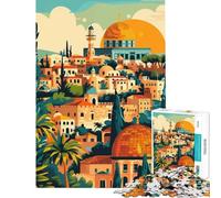 Puzzle de 1000 pièces pour Adultes représentant la Ville de Jérusalem Activités ludiques à la Maison Cadeau pour Femmes et Famille à partir de 14 Ans (50x75cm)