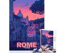 Puzzle de 1000 pièces pour adultes,représentant la ville de Rome,un jeu anti-stress esthétique,idéal comme cadeau d'anniversaire ou pour se détendre Jeu impossible avec des pièces de formes aléatoires