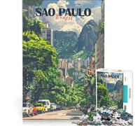 Puzzle de 1000 pièces pour Adultes représentant la Ville de São Paulo Jeu éducatif Difficile et Stimulant idéal comme Cadeau 50x75cm