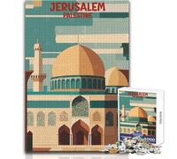 Puzzle de 1000 pièces pour Adultes, représentant l'affiche d'Al Quds à Jérusalem Jeu Manuel et éducatif, pour Un Anniversaire Dimensions : 38x52cm