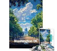 Puzzle de 1000 pièces pour Adultes représentant Le Capitole de Washington DC aux États-Unis Jeu de détente d'apprentissage et d'éducation pour Passer Le Temps à la Maison (Taille 50x75cm)