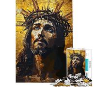 Puzzle de 1000 pièces pour Adultes représentant Le Christ Jésus en mosaïque Jeu Manuel décoration intérieure Cadeau d'anniversaire (Taille 38x26cm)