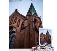 Puzzle de 1000 pièces pour Adultes représentant Le clocher d'une église de Berlin Jeu Anti-Stress et éducatif idéal comme Cadeau d'anniversaire Pièces de Formes aléatoires Parfaitement emboîtables