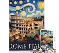 Puzzle de 1000 pièces pour Adultes représentant Le Colisée de Rome Style Van Gogh idéal pour se détendre décorer sa Maison et Lutter Contre Le Stress Contient Une liste de souhaits avec Le Père Noël