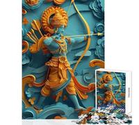 Puzzle de 1000 pièces pour Adultes représentant Le Dieu Hindou Rama Jeu Relaxant décoration d'intérieur Jouet à Monter soi-même Collection d'artistes Beaux-Arts (26x38cm)