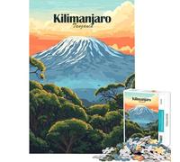 Puzzle de 1000 pièces pour Adultes représentant Le Kilimandjaro Un Jeu éducatif Stimulant et Relaxant Qui améliore la mémoire idéal comme Cadeau d'anniversaire (38x52cm)