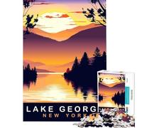 Puzzle de 1000 pièces pour Adultes représentant Le lac George (État de New York) Un Jeu éducatif Stimulant et décoratif (Dimensions 75x50cm)