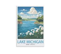 Puzzle de 1000 pièces pour Adultes, représentant Le lac Michigan et Le comté de Door. Un Puzzle Stimulant et Difficile, idéal pour décorer Une Maison. Dimensions : 38 x 52 cm.